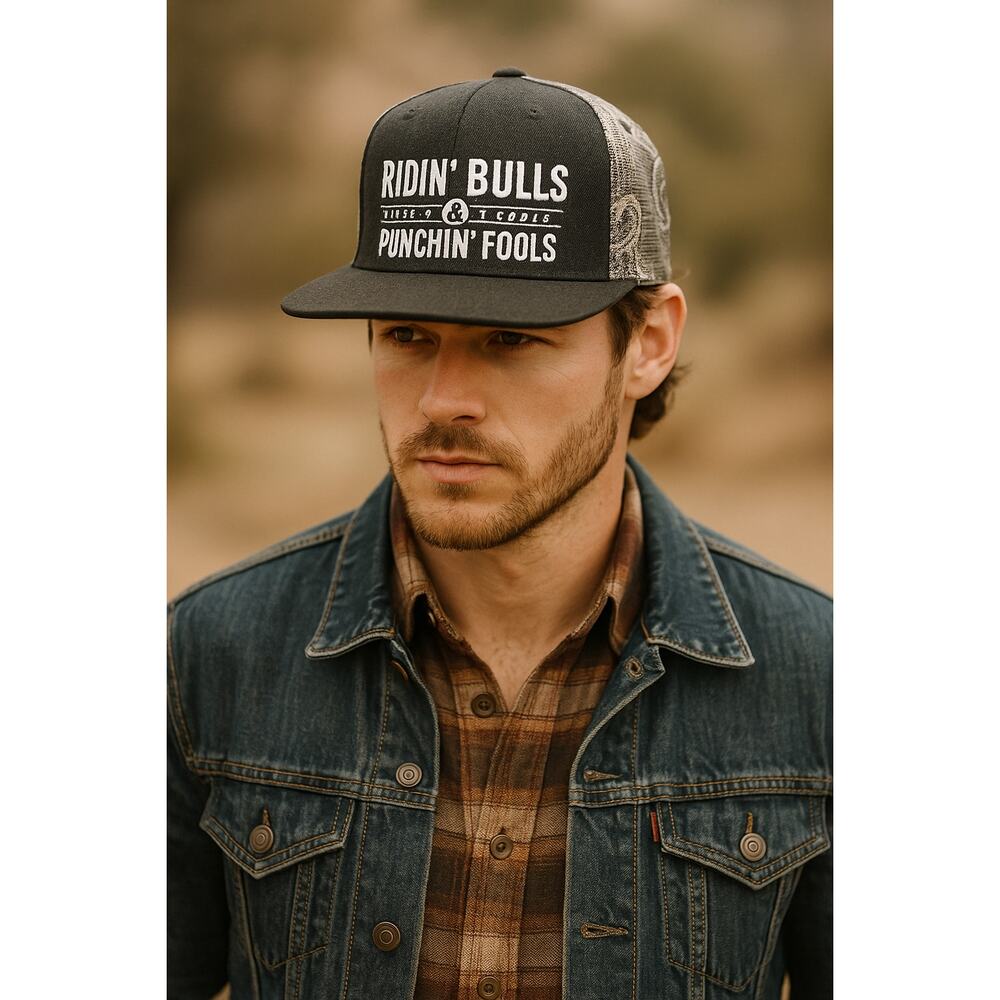Dale Brisby Snapback Hat Ridin’ Bulls Punchin’ Fools Western Rodeo Cap